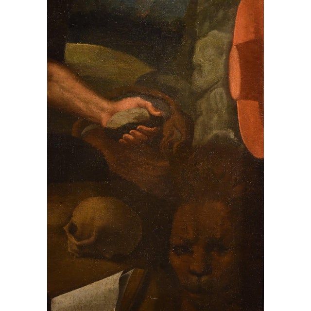 Workshop of Alessandro Bonvicino / Il Moretto, Saint Jerome, 1550, Oil on Canvas For Sale - Image 8 of 16