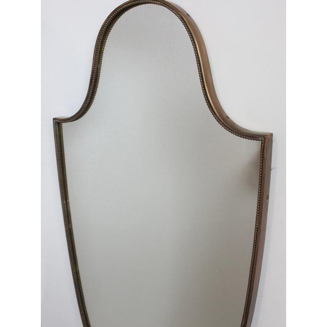 Mid-Century Italian Wall Mirror with Brass Frame and Beading, 1960s For Sale - Image 9 of 16
