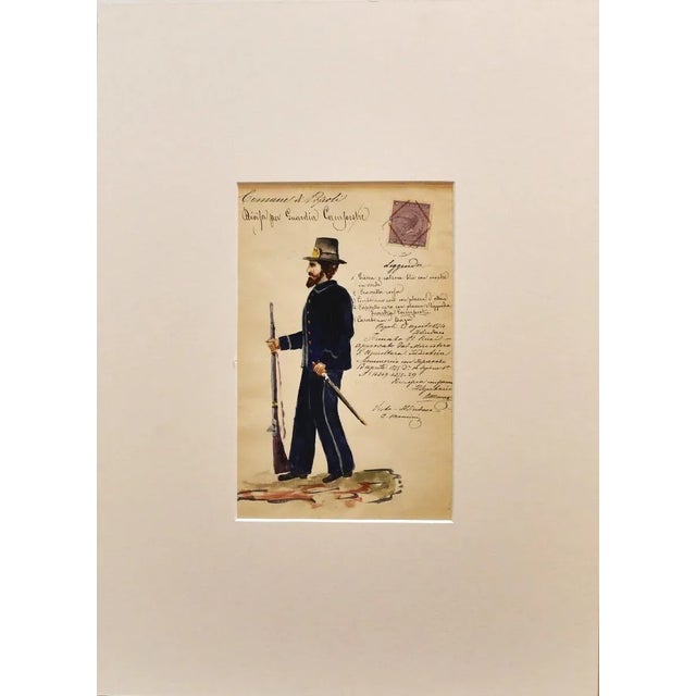 Guard is an original drawing in watercolor, realized by an Anonymous artist of the early 20th Century. Included a...