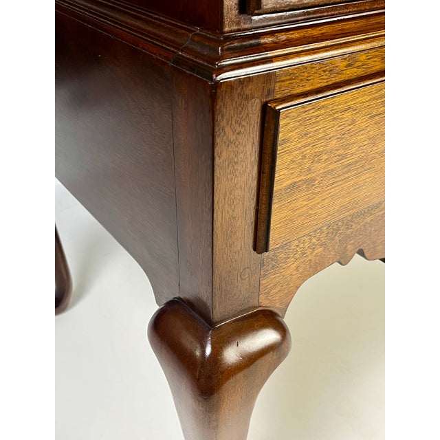 Vintage Queen Anne Style Mahogany Slant-Front Bureau Secretary Desk For Sale - Image 6 of 17