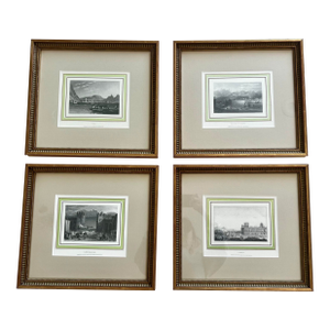 Vintage Reproduction Etchings of Iconic Italian Cities in Gilded Frames – A Decorator’s Must-Have Collection! - Set of Four