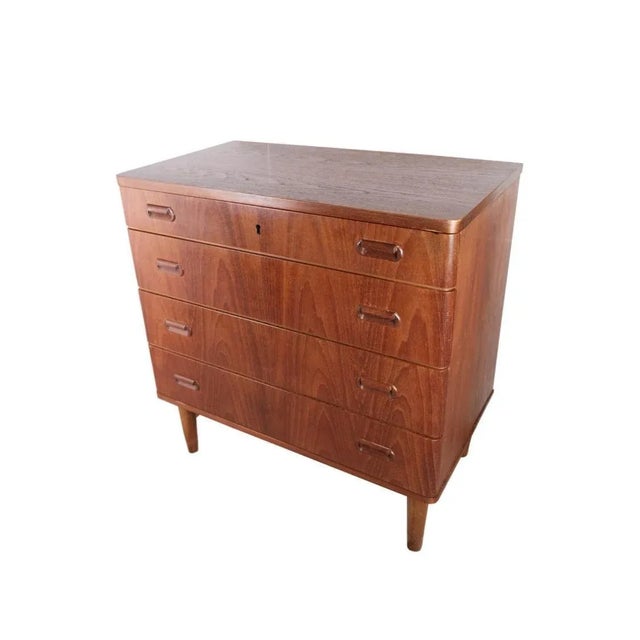 Danish Teak Chest of Drawers with 4 Drawers, 1960s For Sale - Image 3 of 7