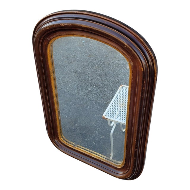 Victorian 19th C American Victorian Walnut Mirror Gold Gilt Frame Antique Wall Hanging For Sale - Image 3 of 10
