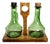 Olive Wood Oil/Vinegar Bottle Holder, France, 1950, Set of 3 For Sale