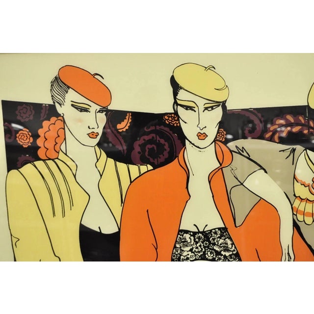 Late 20th Century Vintage 1975 Polycast Acrylic Large Vogue Women's Fashion Retro Wall Art For Sale - Image 5 of 12
