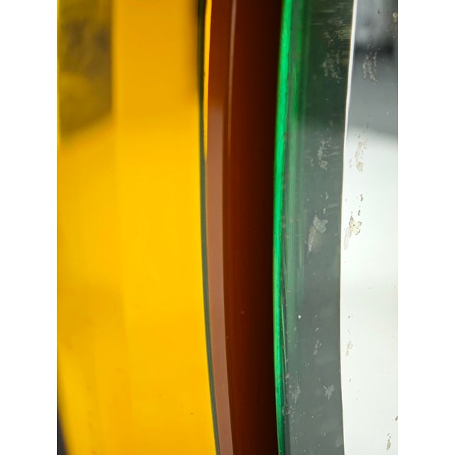 Mid-Century Modern Wall Mirror in Yellow Glass by Cristal Art, Italy, 1960 For Sale - Image 10 of 18