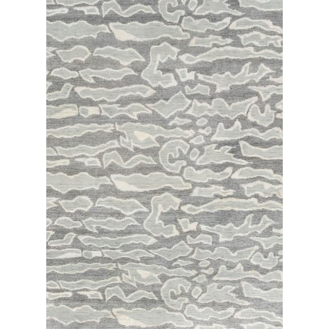 Contemporary Beach Pebbles handmade aloe silk and wool rug by Doris Leslie Blau Size: 13'5" × 13'9" (408 × 419 cm) The...