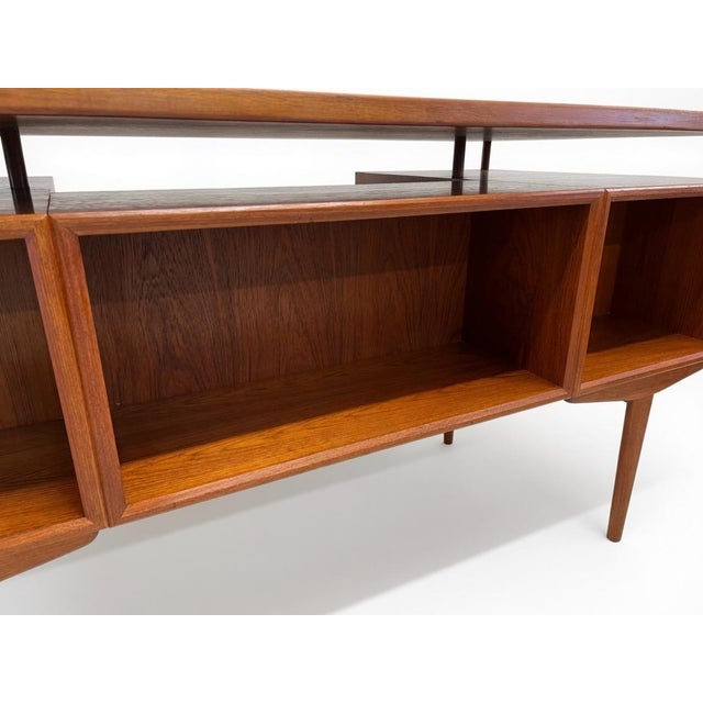 Danish Teak Executive Floating-Top Desk, 1960s For Sale - Image 11 of 17