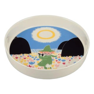 Large Porcelain Tray with Illustrations from the Moomins, Arabia, Finland For Sale