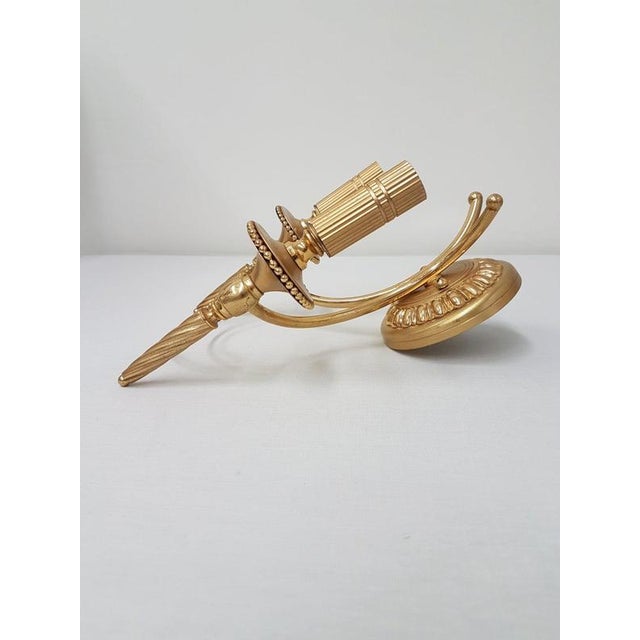 Vintage Italian Wall Lights in Gold Plated Brass from Gaetano Sciolari, 1960s, Set of 3 For Sale - Image 3 of 8