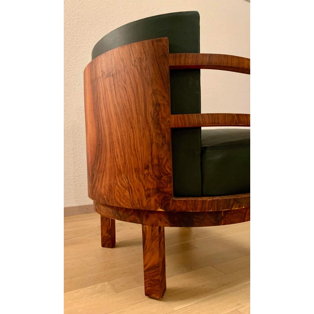 Art Deco Leather Chair in the style of Eugene Schoen, 1920s For Sale - Image 10 of 15