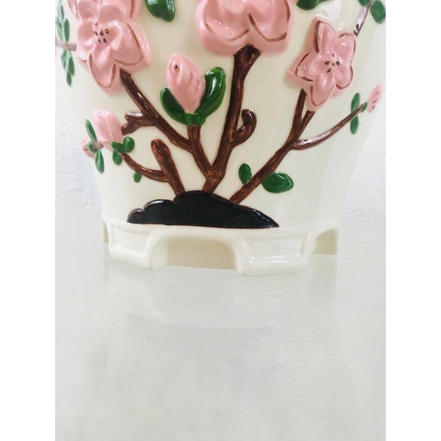 White Vintage Chinoiserie Vase For Sale - Image 8 of 9