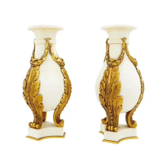 Antique French White Marble and Gilt Bronze Cassolettes - a Pair For Sale In New York - Image 6 of 7