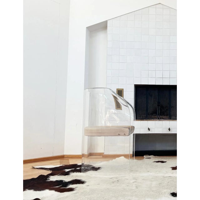 Mid-Century Modern Vintage 1970s Acrylic Glass Armchair Attributed to Vladimir Kagan For Sale - Image 3 of 12