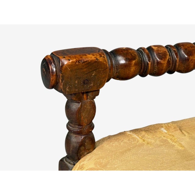 Brown Louis Xiii, Barley Twist Occasional Chairs, Fabric, Cherry, France, 17th C. For Sale - Image 8 of 14