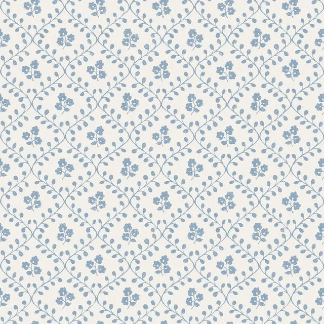 SAMPLE - Boråstapeter Idun Wallpaper In Blue For Sale