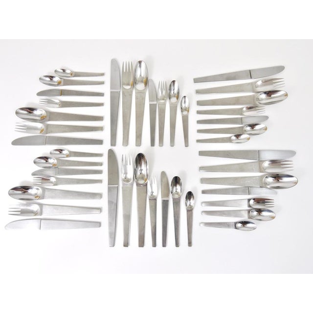 Metal Model 2060 Cutlery Set for 6 attributed to Carl Auböck for Amboss Austria, 1950s, Set of 42 For Sale - Image 7 of 18