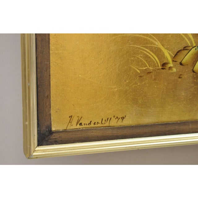 Late 20th Century Vintage LaBarge Chinoiserie Floral Gold Gilt Decorated Rectangular Wall Mirror For Sale - Image 5 of 12