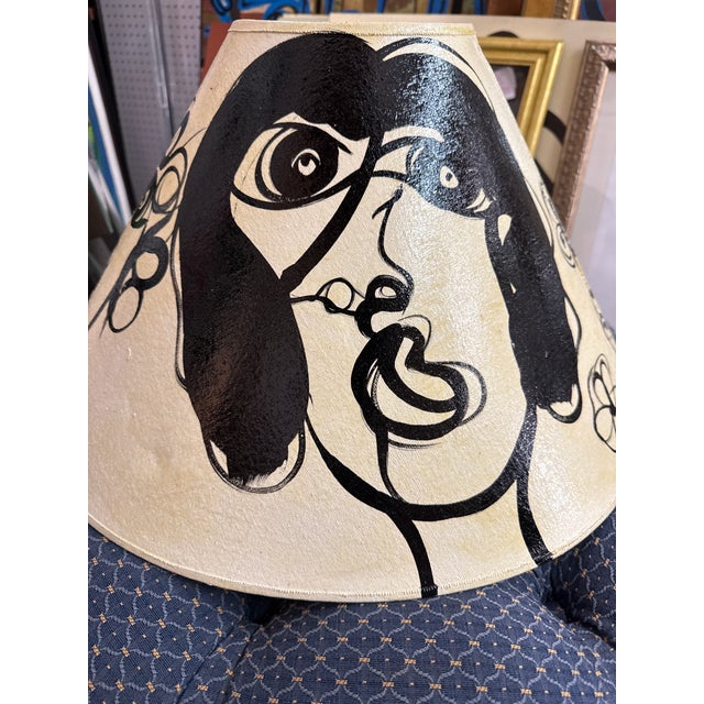 Abstract 1970s Peter Keil Original Abstract Painted Lamp Shade For Sale - Image 3 of 6