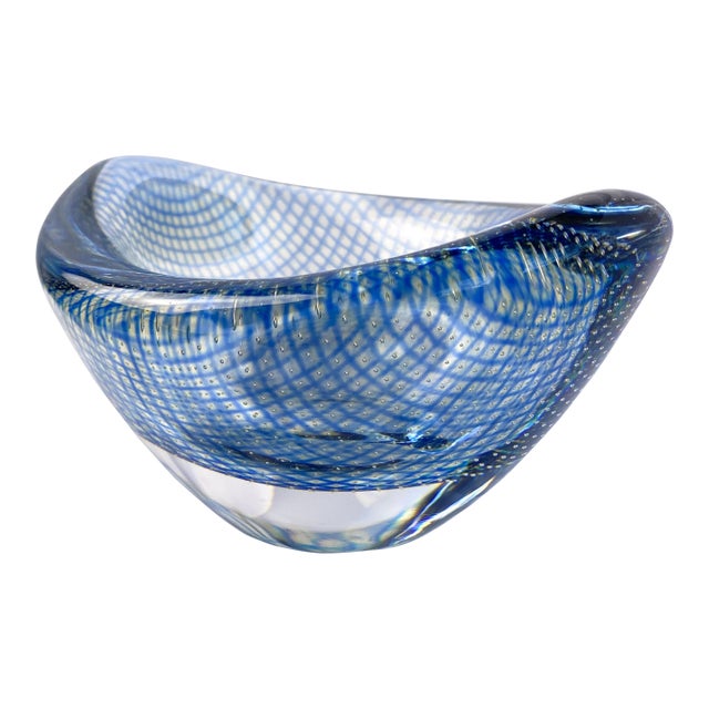 Orrefors Crystal "Kraka" Small Bowl Signed by Artist Sven Palmqvist For Sale