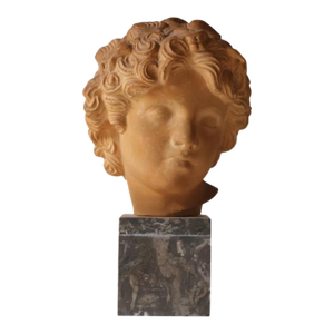 Early 19th Century French Terracotta Bust With Marble Base
