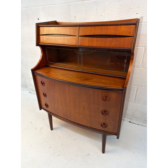 Mid 20th Century Mid-Century Modern Teak Secretary Desk Attributed to Gunnar Falsig for Falsig Møbler For Sale - Image 5 of 16