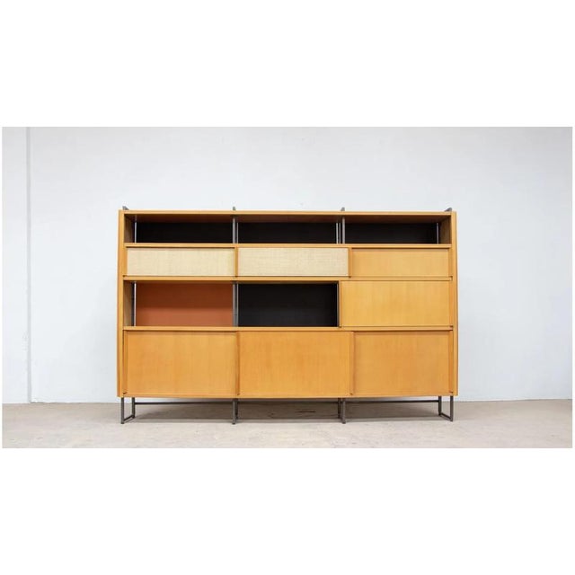 Wood Bookcase in Ash by Georges Frydman for EFA, 1950s For Sale - Image 7 of 10