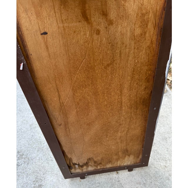 Cornflower Blue Rare Large Mid Century Modern 1960s Hand Made Stoneware Relief Plaque Triptych of Nude Woman Modernist For Sale - Image 8 of 8