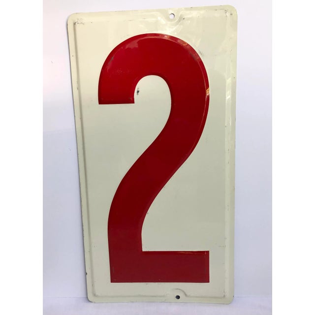 Vintage Aluminum Signs: "7", "3" and "2" - 3 Pieces For Sale In Cincinnati - Image 6 of 8