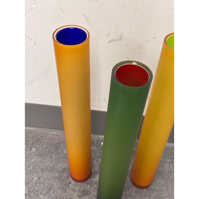 Laura De Santillana for Arcade Murano Bambu Tall Glass Vases, Set of Three For Sale - Image 10 of 12