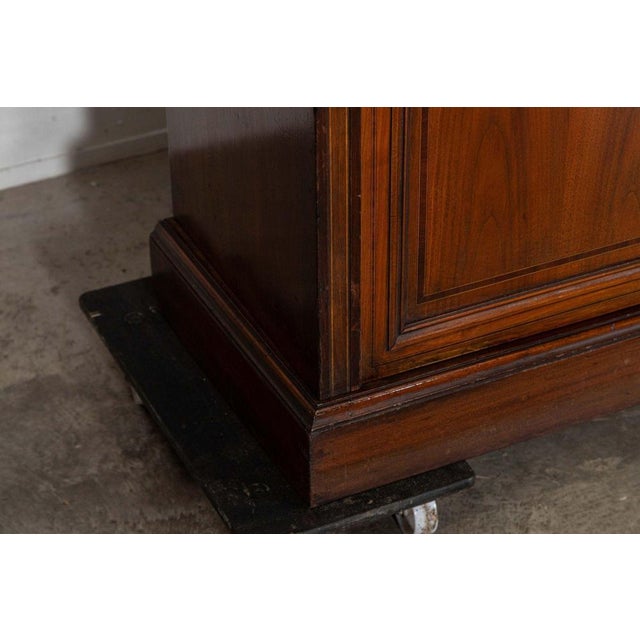 Large English Inlaid Mahogany Library Bookcase from Maple & Co., 19th Century For Sale - Image 13 of 17