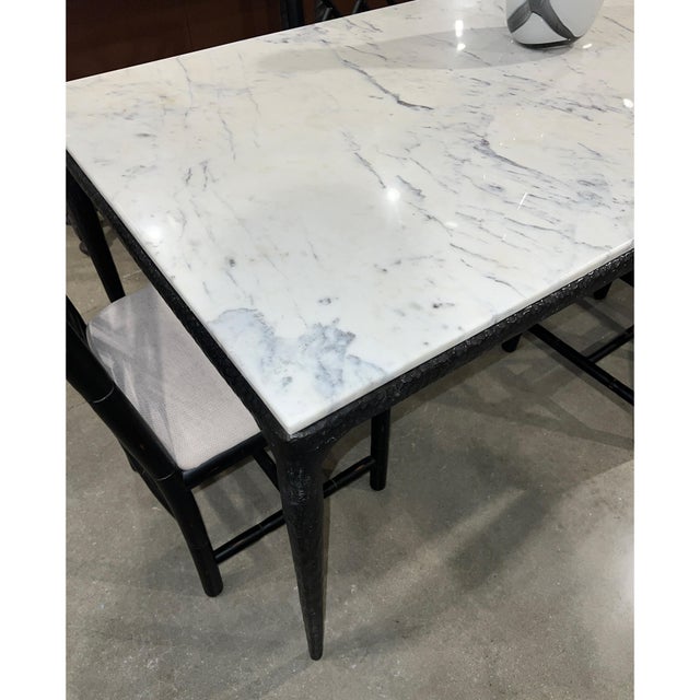 Modern Iron and Marble Dining Table For Sale - Image 11 of 12