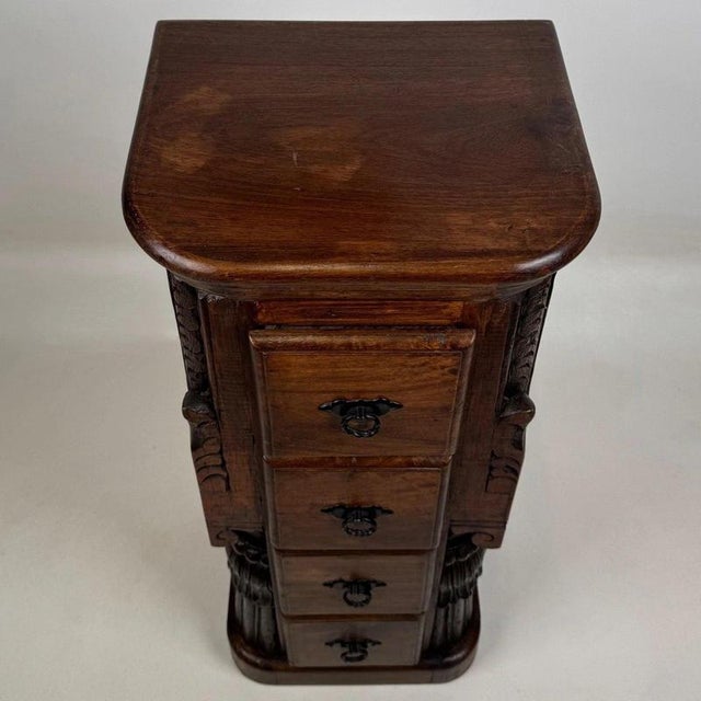 Antique Indian Carved Rosewood Chest of Drawers, 1900s For Sale - Image 10 of 14