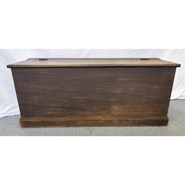 Early 20th Century Handmade Wood Blanket Chest With Hinged Lid For Sale - Image 9 of 18