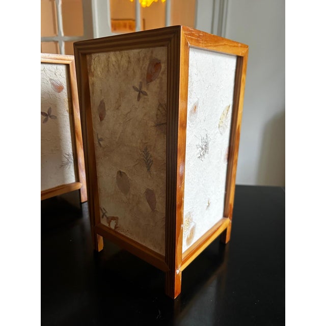 Wood Dried Flower Lamps, 1970s, Set of 2 For Sale - Image 7 of 14