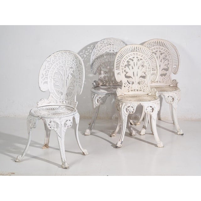 Art Nouveau Garden Table and Chairs Set, 1950, Set of 5 For Sale - Image 3 of 17