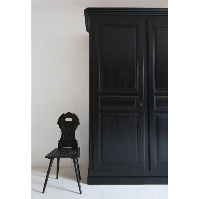 Large Vintage Black Wardrobe For Sale - Image 6 of 18
