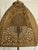 Mid 20th Century Mid 20th Century Tiered Wood Floor Lamp With Ornate Gold Filigree Shade For Sale - Image 5 of 12