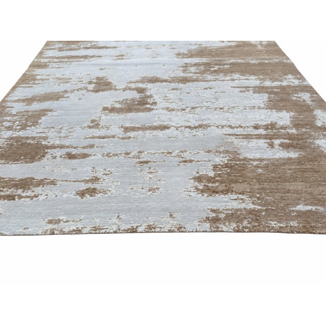 Rh Kasir Wool & Silk Rug – 10' X 14' Wheat/Camel | Hand-Knotted Wool & Silk For Sale - Image 16 of 18
