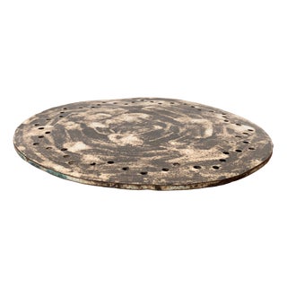Mid-Century Brutalist Studio Pottery Cake Plate, 1960s For Sale