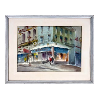 "Showers Today" San Francisco's Chinatown on an Overcast Day Original Watercolor by Harold Gretzner For Sale