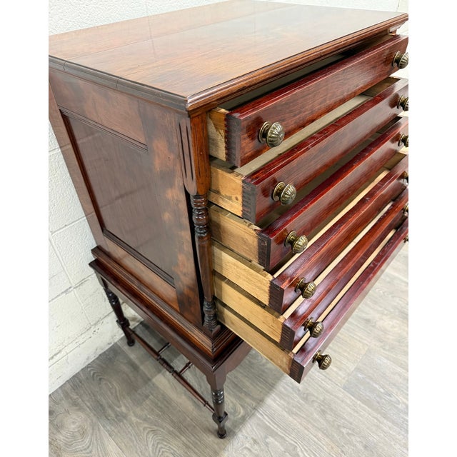 Vintage American Empire or Sheraton Style Lingerie Chest Semainier For Sale - Image 12 of 13