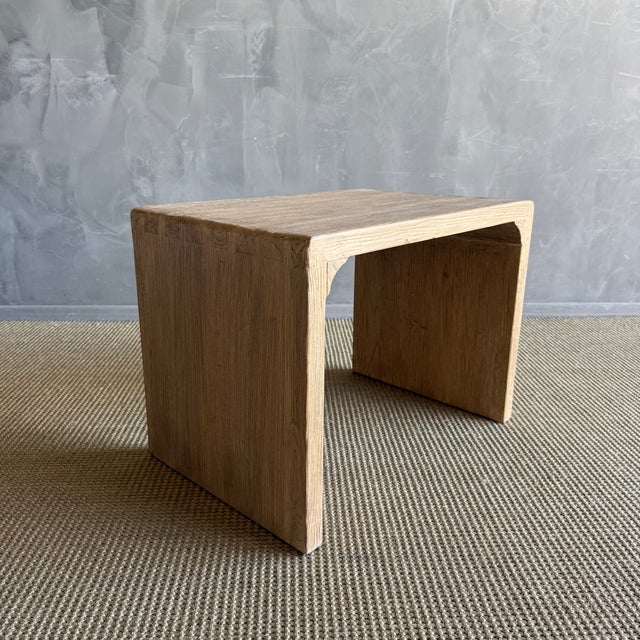 Beige Reclaimed Waterfall Table 27" For Sale - Image 8 of 9