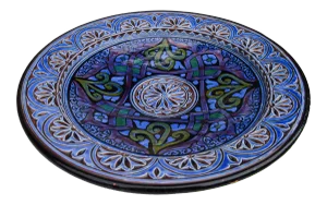 Handmade Blue Moroccan Ceramic Plate