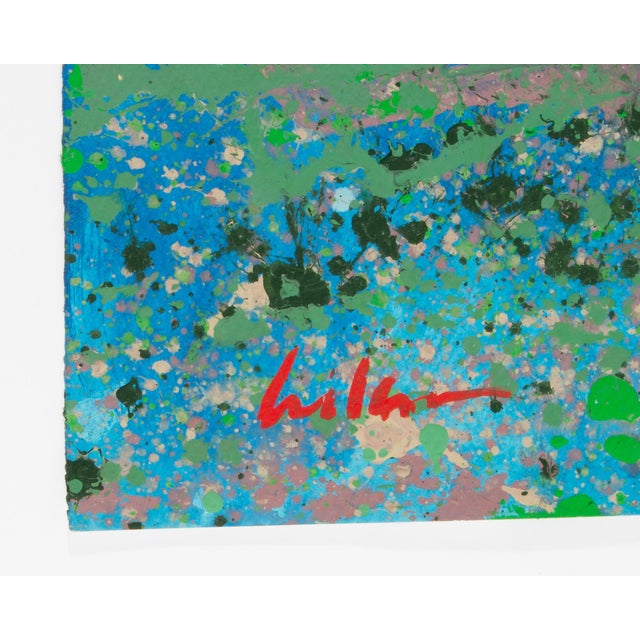 Paper 1989 “Wildflower Mountain” Abstract Acrylic Landscape Diptych by Harry Hilson For Sale - Image 7 of 9