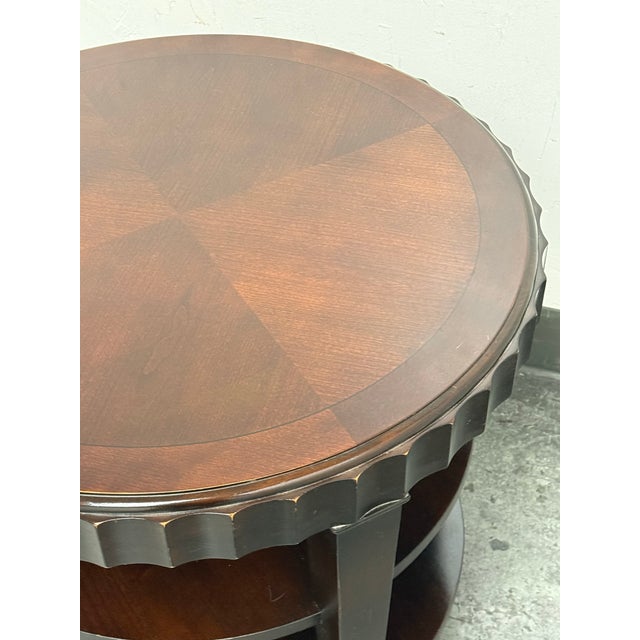 Scallop Edge Tiered Side Table, Vintage For Sale - Image 9 of 12