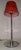 Vintage Table Lamp with Chrome-Plated Metal Base and Red Patterned Glass Shade, 2000s For Sale - Image 6 of 7