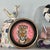 Small whimsical round painting of a bengal tiger with a jeweled Crown by Michelle Heimann. The 4”x4” painting arrives...