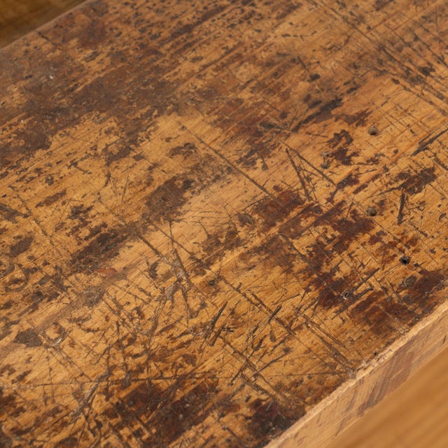 Late 19th Century Portuguese Rustic Carpenter's Workbench Console Table For Sale - Image 9 of 17