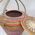 Late 20th Century Vintage Rainbow Seagrass Woven Basket: Extra Large Storage, Snake Charmer Basket For Sale - Image 5 of 12